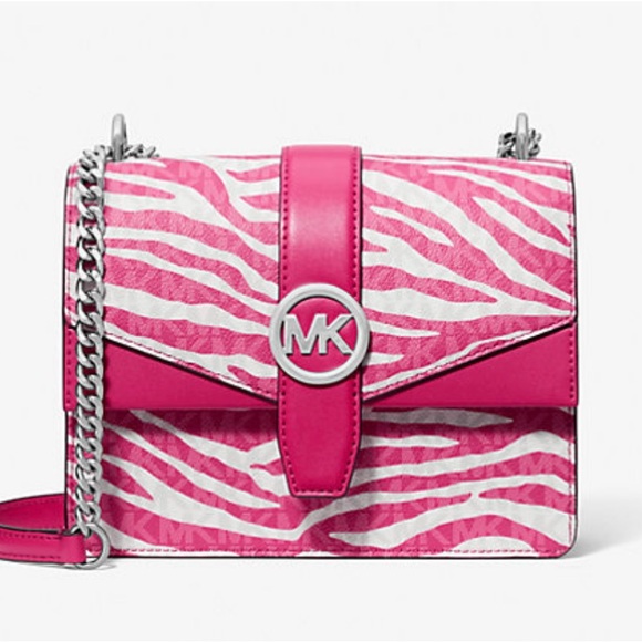 NWT $458 retail Michael Kors Pink Zebra Crossbody Bag - Picture 1 of 9